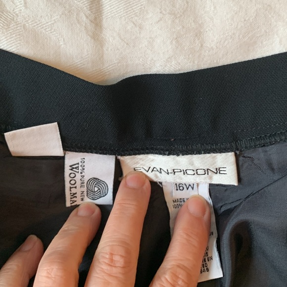 Woman’s worsted Wool. Lined Evans Picone black dress pants size 16w. USA made. - Picture 3 of 6